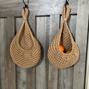 Handmade Crochet jute Hanging Baskets